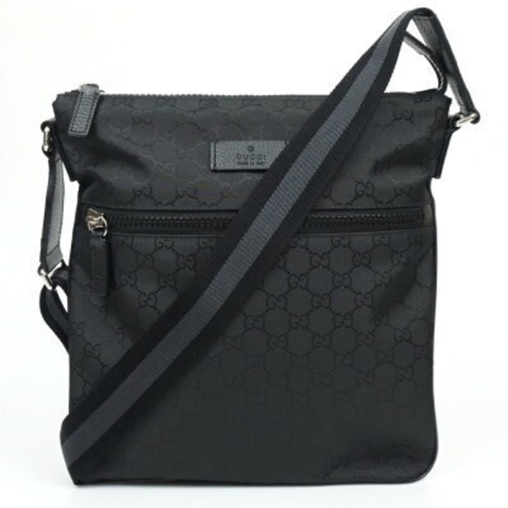 GUCC Gucci GG Nylon Shoulder Bag Messenger Crossbody Black